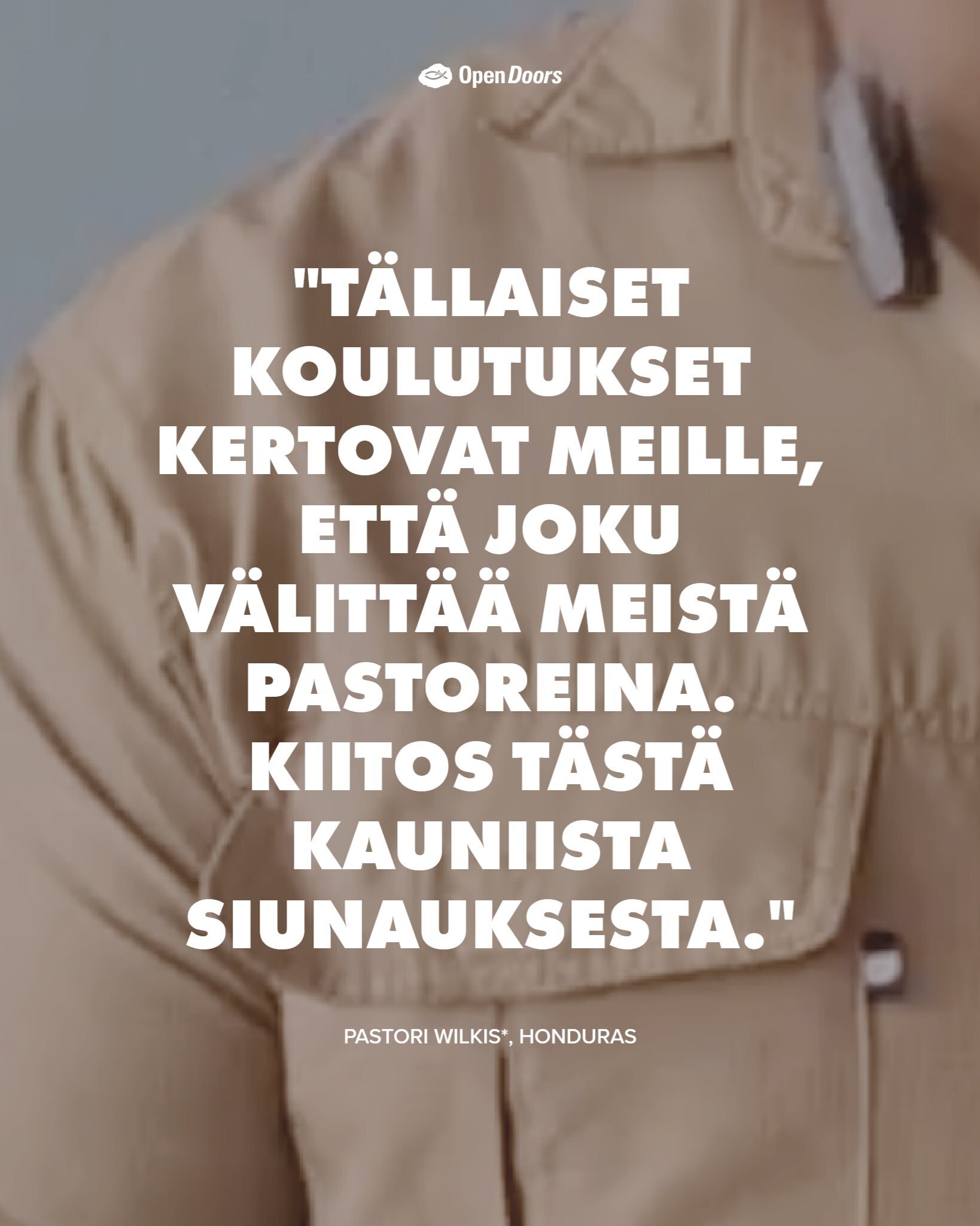 Pastori Wilkis Hondurasista kiittää tuestanne